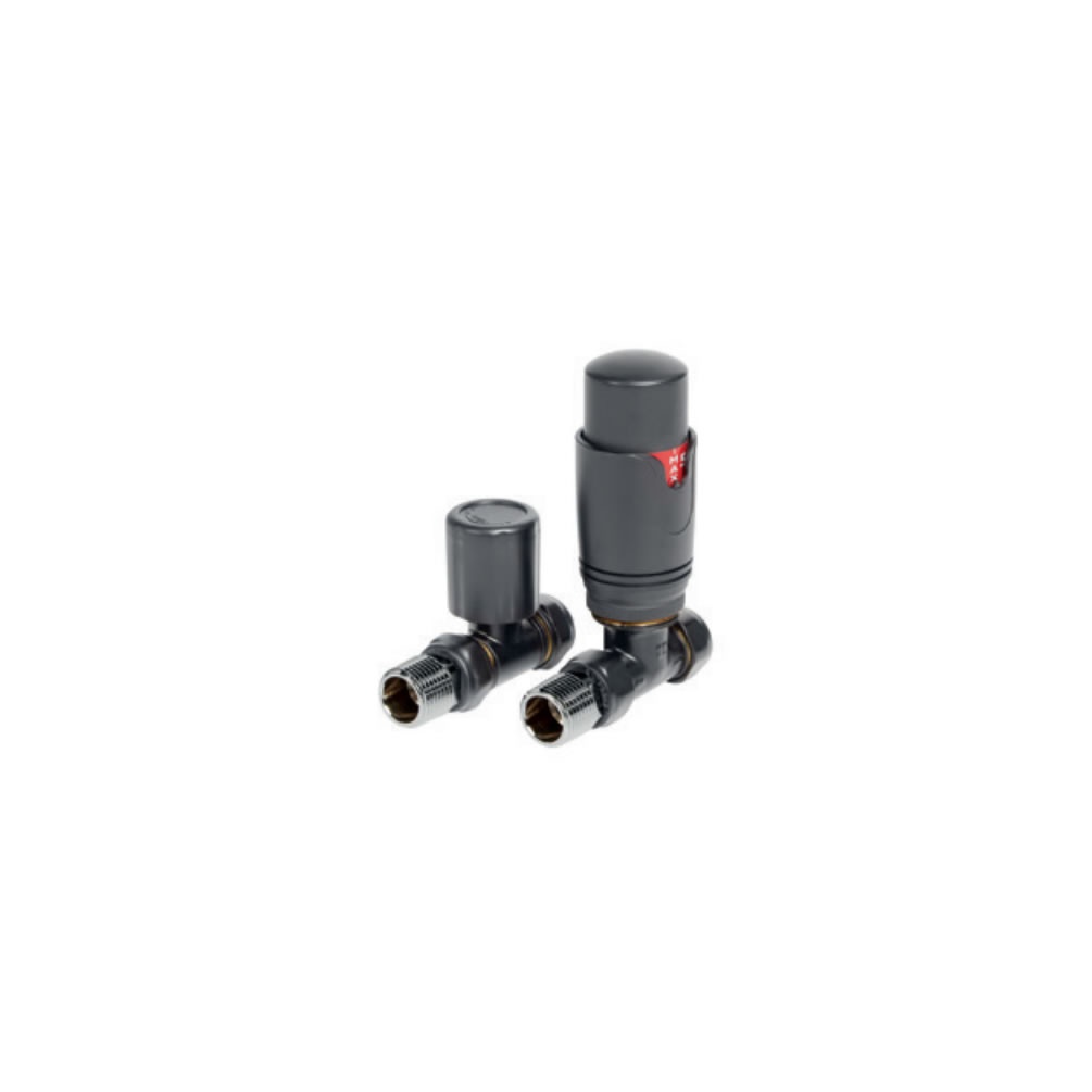 Cutout image of Redroom by Barwick Anthracite Straight Thermostatic Radiator Valves